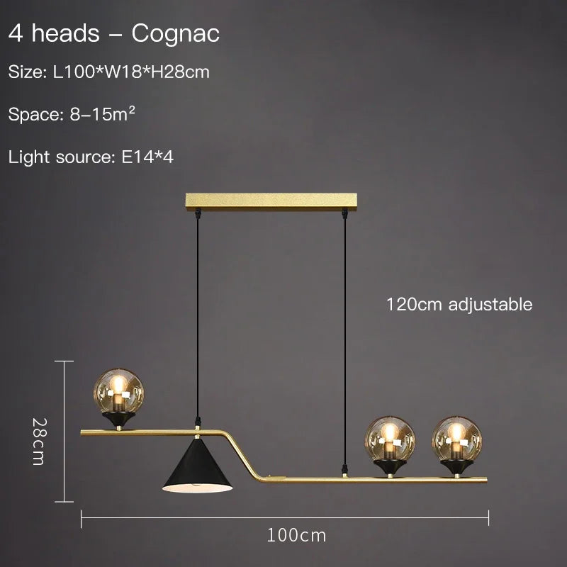 Glass Pendant Chandelier Nordic Ceiling Hanging Lamp - Kitchen Island Suspension Light