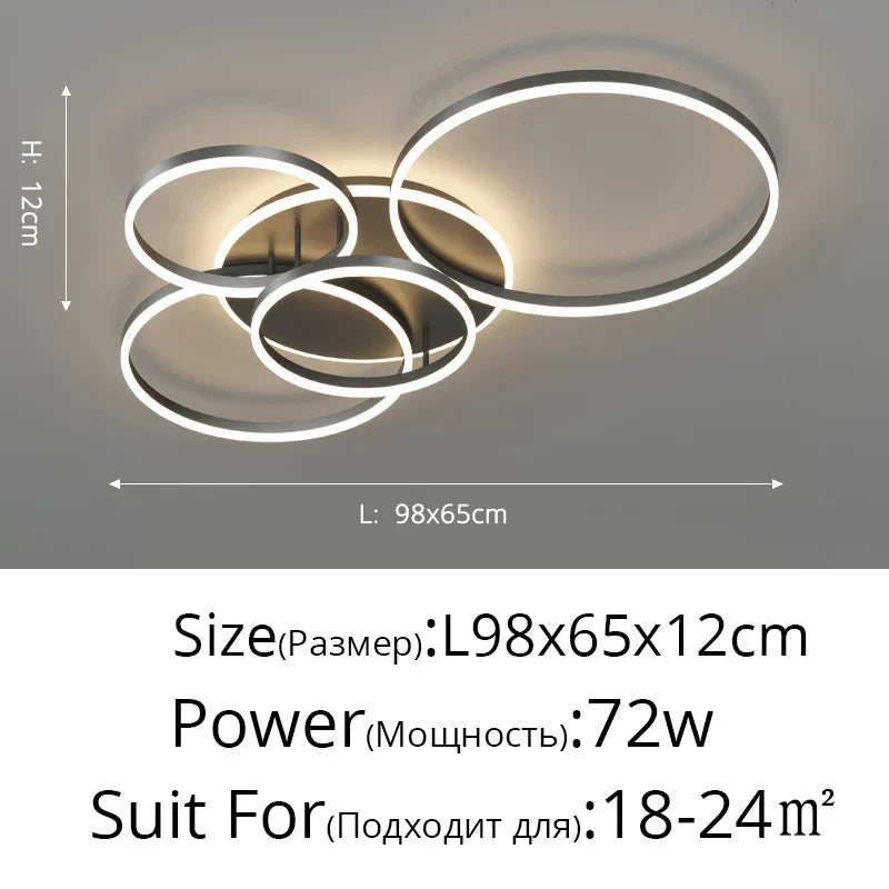 White Gold LED Chandelier for Living Room Study Parlor, Modern Indoor Lighting
