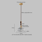 Clear Glass LED Hanging Lamp French Style Pendant Light for Home Decor