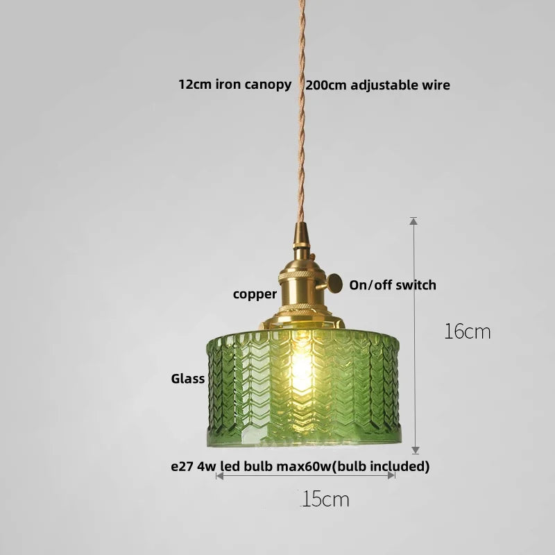 Afralia™ Pink Glass Art LED Pendant Light for Dining Room & Cafe