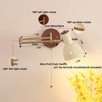 Walnut Wood LED Wall Lamp Sconce, 360° Rotate Stair Light - Nordic Art Style