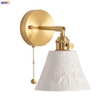 Elk Ceramic LED Wall Sconce, Nordic Copper Pull Chain Mirror Light