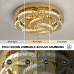 Crystal Drop Chandelier Ceiling Light with RC Dimming for Modern Home Decor