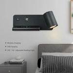 Wireless Charging Wall Lamp USB GU10 5W Switch Sconce for Modern Interior Lighting