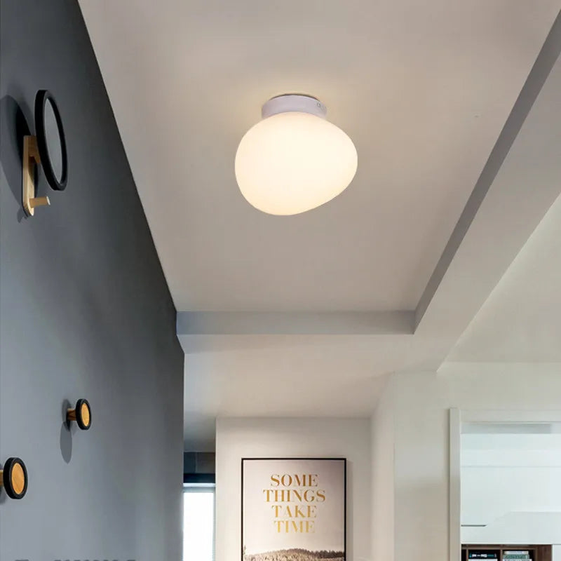 Gregg Pendant Lamp: White Bubble Glass Italian Design for Home, Kitchen, Restaurant