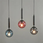 Glass Ball Pendant Lamp LED Hanging Light for Minimalist Living Room