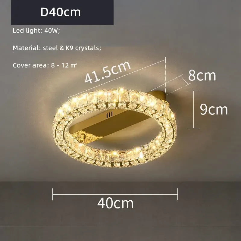 Oval Crystal LED Pendant Light for Luxury Dining Room