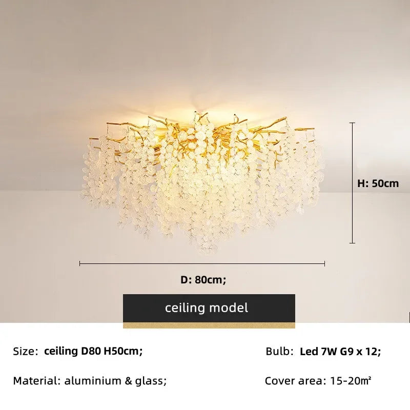 Modern Luxury Gold Branch Pendant Light - Aluminum LED Luminarias