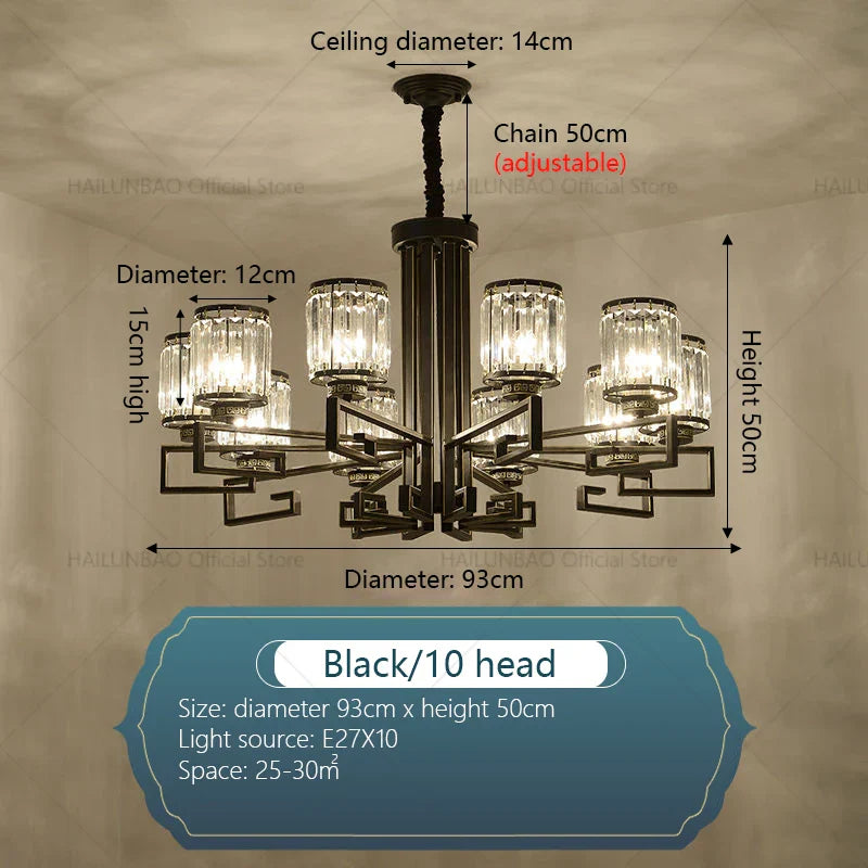 Crystal Chandelier: Modern Luxury Main Light for Livingroom, Hall, and Restaurant