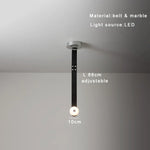 Soft Leather Marble Chandelier: Luxury Dimmable Lighting Fixture for Living Room or Cafe.