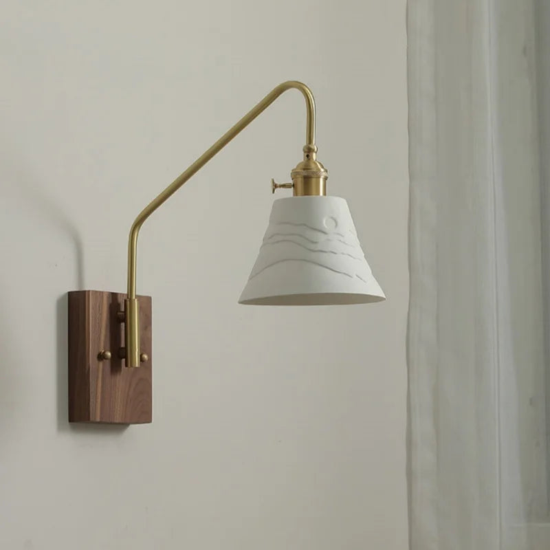 Copper Ceramic LED Wall Lamps Modern Style for Bedroom Living Room Bar