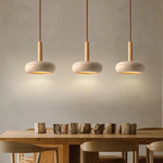 Travertine Stone Art Pendant Chandelier LED Light for Bedroom Bedside