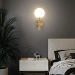 Modern Gold Glass Wall Lamp for Hotel Bedroom LED Indoor Energy Saving