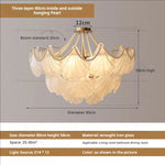 Pearl Crystal Chandelier for Dining Living Bedroom, Elegant French Shell Glass Light