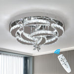 Crystal Chandelier: Modern Dimmable LED Pendant Light for Living & Dining Rooms