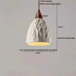 Wood Cement Pendant Light Fixture Adjustable LED Modern Nordic Hang Lamp