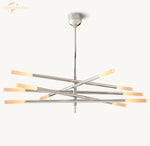 LED Glass Chandelier with Etched Rods for Dining Room, Kitchen, Bedroom - Modern Pendant Lighting