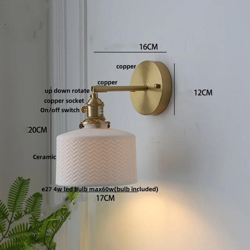 LED Wall Lamp Sconce Up Down Rotate Pull Chain Switch Modern Stair Light Fixtures