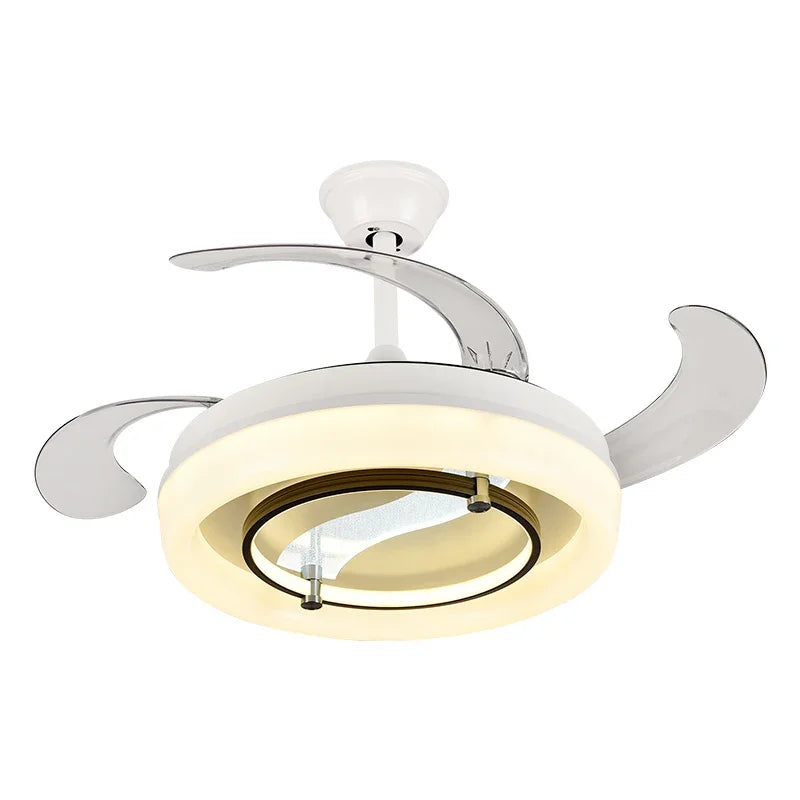 42" Bladeless Ceiling Fan Chandelier with Remote & Retractable Blades
