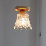 Crystal Wood LED Ceiling Lamp Clear Glass Modern Indoor Lighting