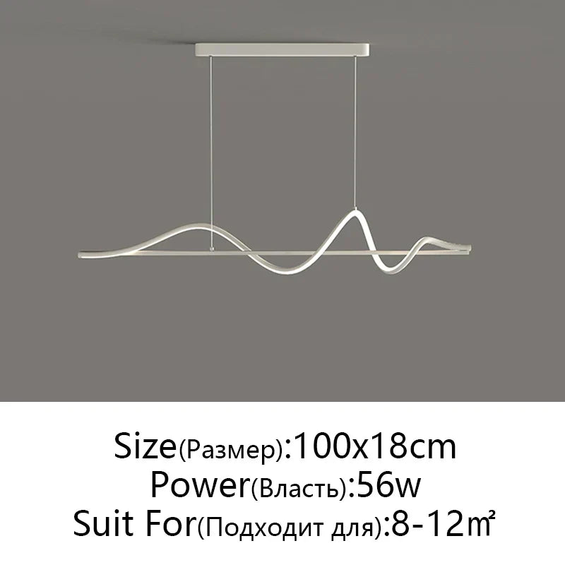 LED Pendant Light - Modern White/Black Long Line for Home, Restaurant, Office