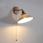 Ceramic Canopy LED Wall Sconce Modern Bedroom Light Fixture