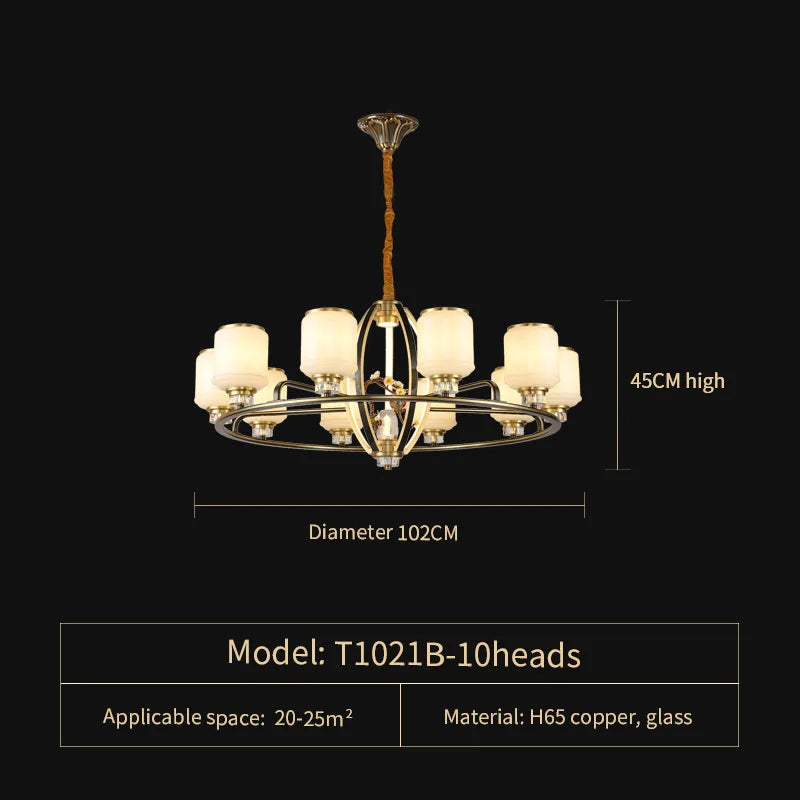 Luxe Jade Chandelier for Living Room and Villa Hall