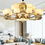 Natural Jade Chandelier - Luxurious Zhongshan Lamps for Dining, Bedroom, and Living Room