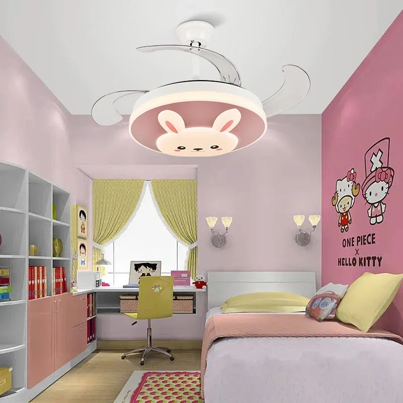 Smart Light and Fan Switch Flush Mount LED Ceiling Fan - Wholesale Kids Decoration