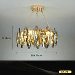 Oval Crystal Chandelier LED Pendant Lamp for Dining Room & Living Room