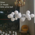 Glass Ball LED Chandelier Pendant for Living Dining Room
