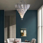 Nordic Tassel Chandelier Spiral Staircase Ceiling Light for Villa Living Room