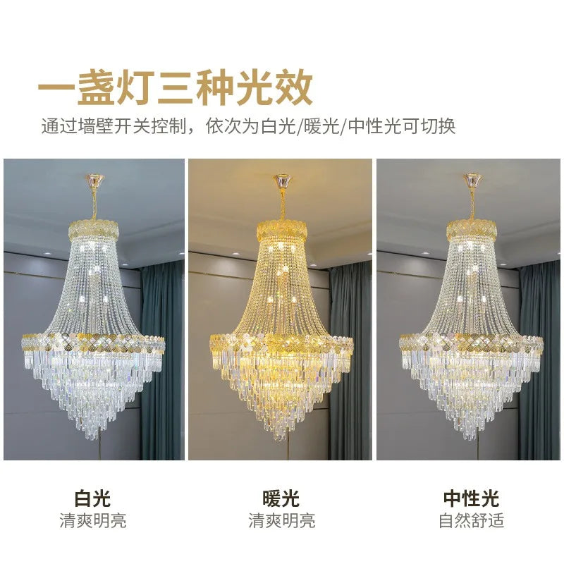 Crystal Chandelier for Duplex & Villa Living Rooms