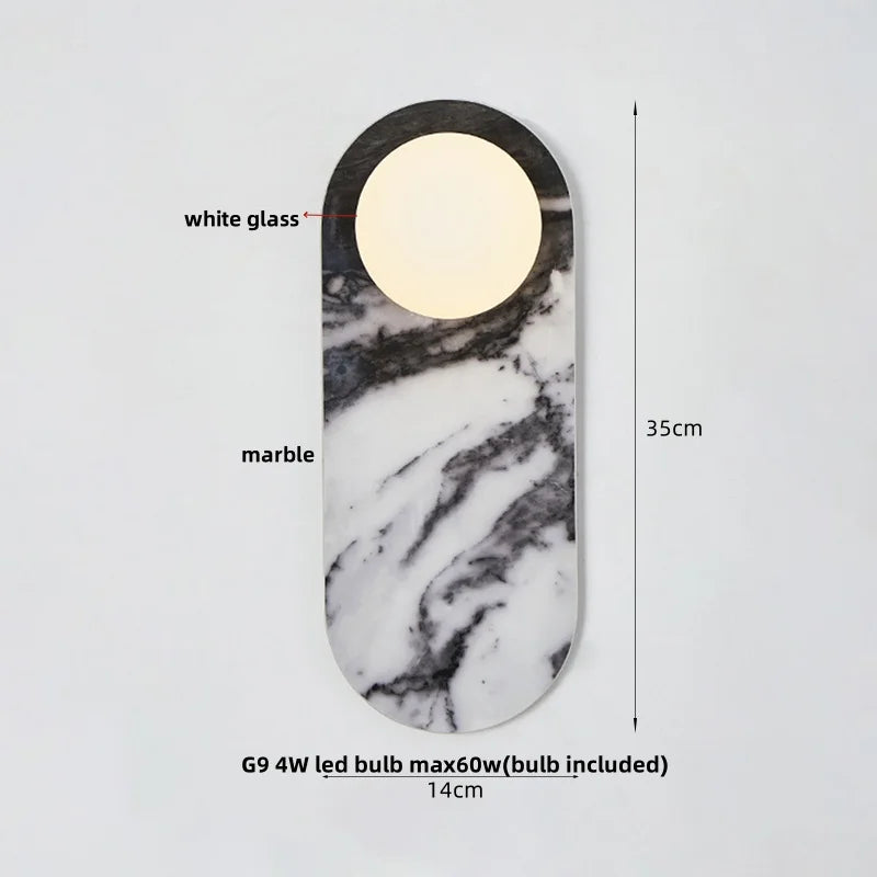 White Glass LED Wall Sconce Modern Luxury Stair Light Fixture Lamparas