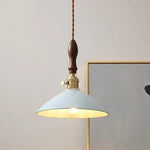 Afralia™ Ceramic Knob Switch LED Pendant Lamp, Nordic Walnut Wood Hanging Light Fixtures for Living Room