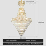 Modern Crystal Loft Chandelier for Luxury Attic Living Room