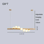 Burly Wood Walnut Glass Pendant Light for Living Room Bar Foyer