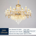 European Luxury Crystal Chandelier for Living Room, Duplex Building Lamps