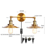 Afralia™ Dual Head LED Wall Light Pink Industrial Bedside Lamp