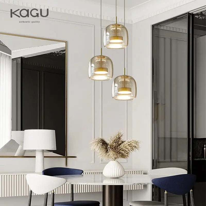 Glass Pendant Light: Nordic LED Hanging Lamp for Dining Room, Bedroom, Modern Decor