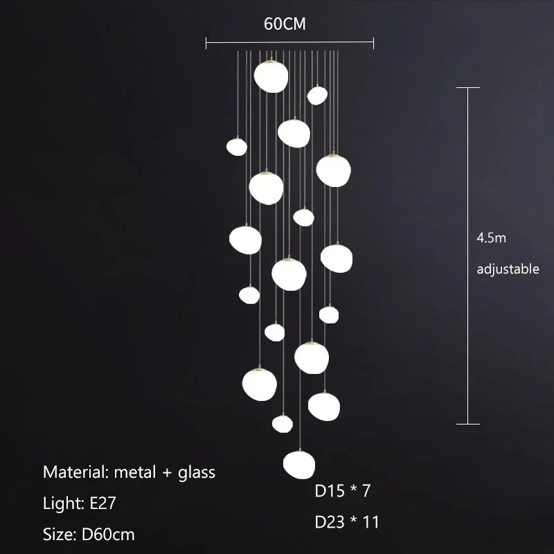 Glass Ball LED Pendant Lights for Home Decor, Living/Dining Room, Bar, & Stairs