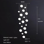 Glass Ball LED Pendant Lights for Home Decor, Living/Dining Room, Bar, & Stairs