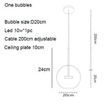 Nordic Mickey LED Glass Ball Pendant Light for Home Decor and Kitchen Lighting