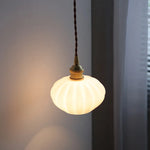 Copper White Glass LED Pendant Lamp for Modern Living Room Decor