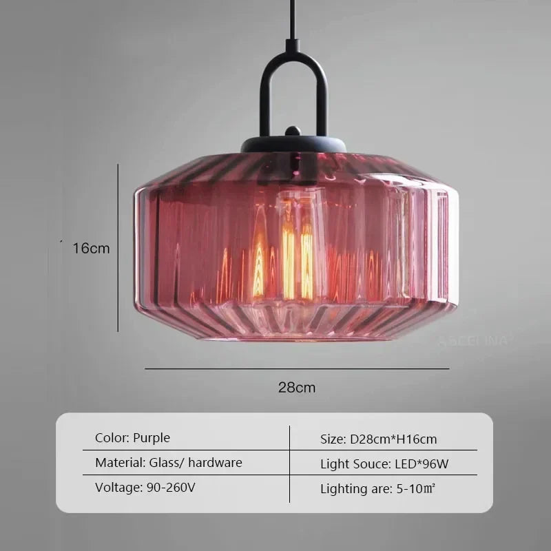 Glass LED Pendant Chandelier Colorful Kitchen Island Light Fixture