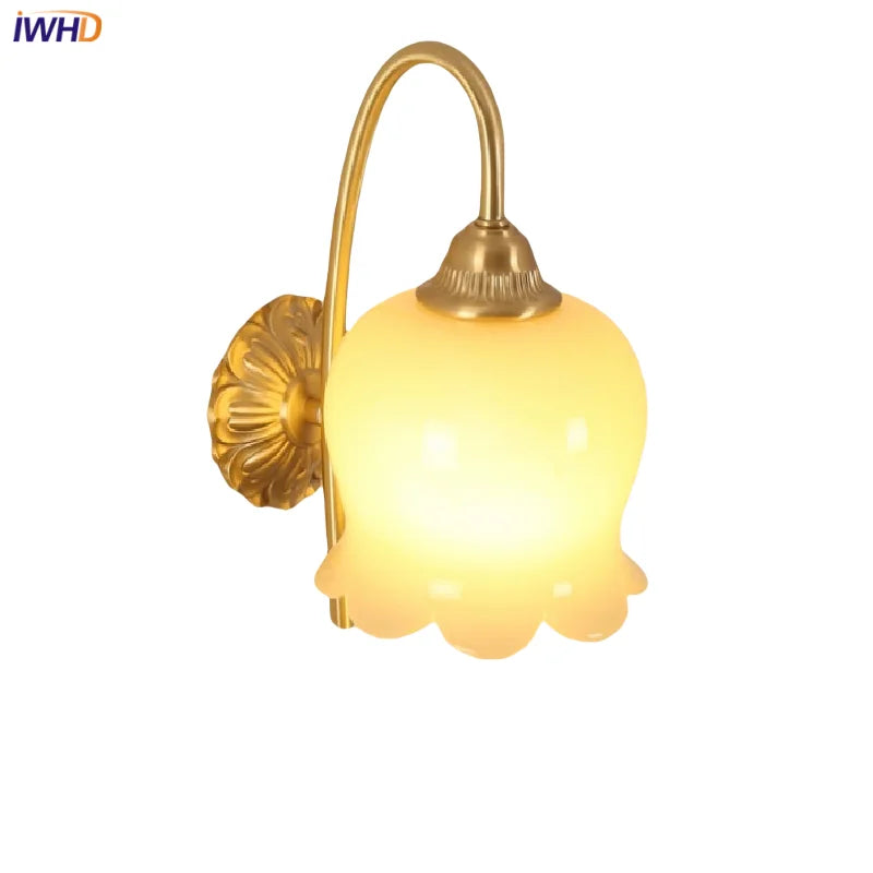 Afralia™ Copper LED Wall Light Fixture for Bedroom, Bathroom, and Stairway
