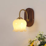 Walnut Wood LED Wall Light Fixture Modern Simple Bedside Sconce Lampara
