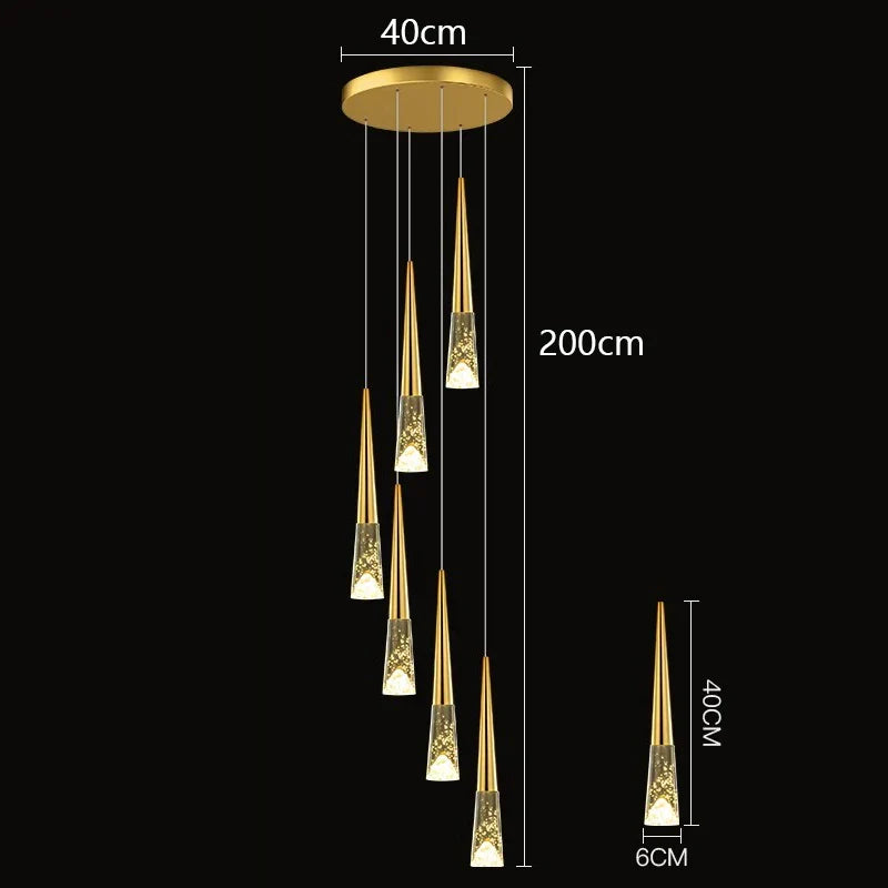 Nordic Home Decoration Stair Chandelier Living Room Dining Pendant Lights Ceiling Lighting