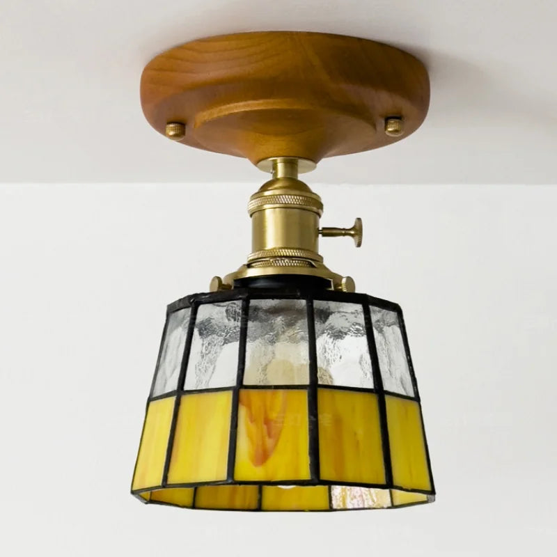 Glass Copper LED Ceiling Lamp Modern Style for Home Decor and Restaurant