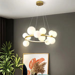 Branching Bubbles Chandelier in Black and Gold for Modern Dining Room